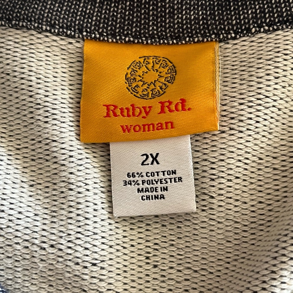 Ruby Rd Zip-Up Navy White Jacket 2X - Picture 7 of 7
